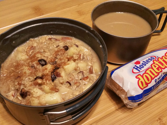 Backpacking Meal Recipes - Apple Pecan Loaded Oatmeal