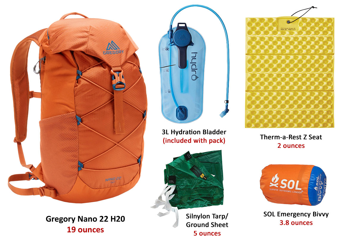 Day Hiking Gear List - Backpack & Emergency Shelter