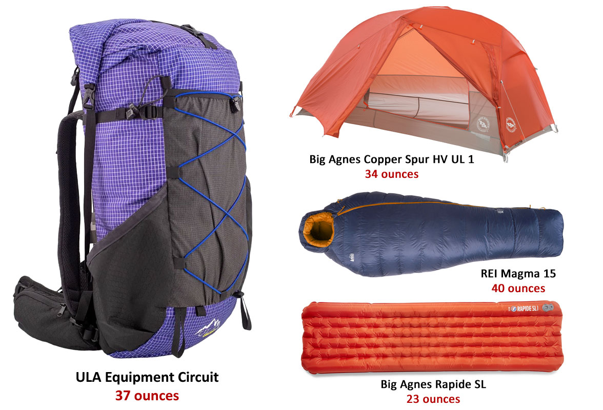 Midweight Backpacking Gear List - The Big Three